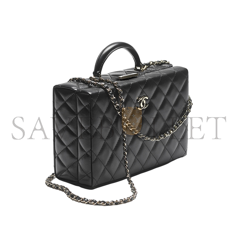 Ch**el master 24k lambskin quilted box bag as5168 (22*15*7.5cm)